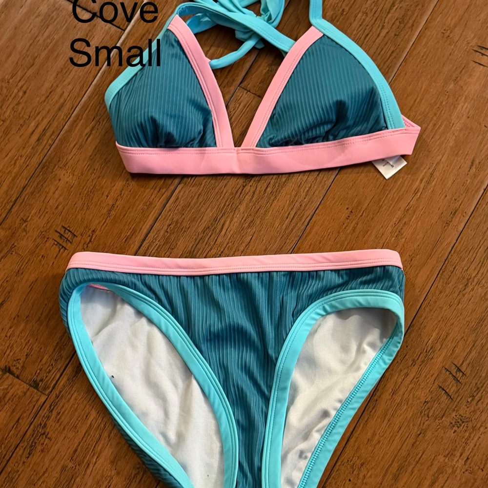 Salt + Cove Swim Bikini Set - Teal and Pink